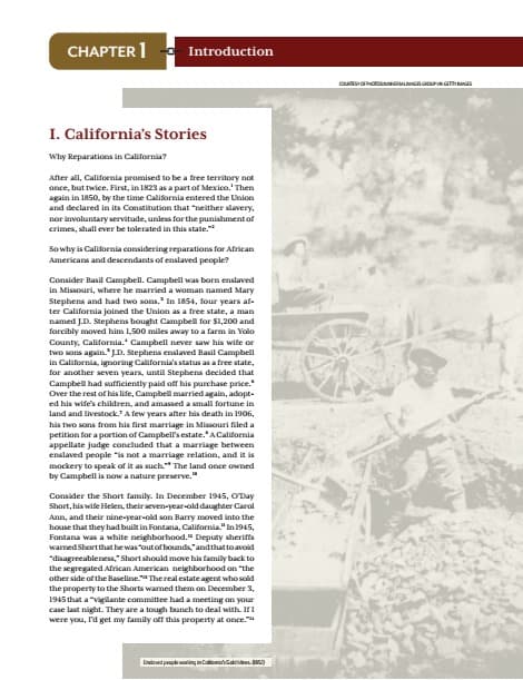 CA Reparations Task Force Official Report